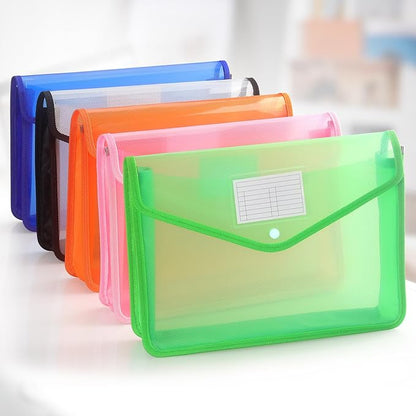 Plastic Expanding File Folder, Transparent envelopes with Snap Closure, No Dividers, Large Capacity, Fit Letter/A4 Size (Green)