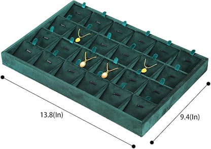 Necklace Display Tray, Velvet Jewelry Organizer, Premium Pendant Display,Luxury Earrings Organizer,Green Necklace Organizer