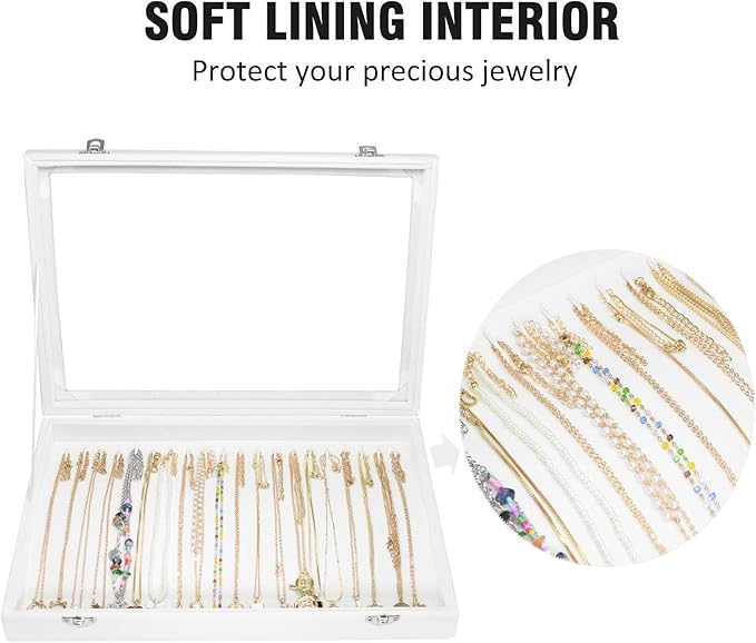Velvet Necklace Display Jewelry Tray 20 Hook Necklace Tray Necklace Pendant Jewelry Tray for Women and Girls