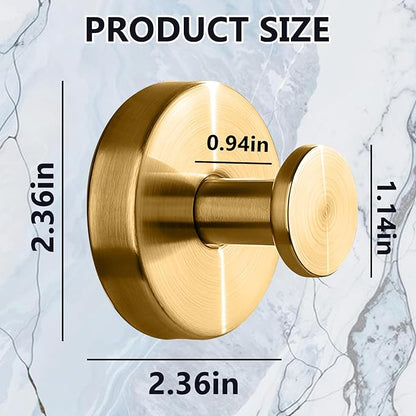 HESUSLA Suction Cup Hooks for Wreaths on Glass,2025 New Model No-Drill Suction Cup Hooks,Wreath Hangers for Front Doors,Metal Towel Hooks for Showers Bathrooms Mirrors(2 Pack,Gold)