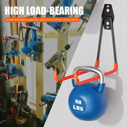 Heavy Duty Garage Storage Hooks, 4 Pack Utility Steel Garage Tool Organizer Wall Mount for Hanging Power and Garden Tools Ladders Hoses Bikes Ropes & Bulk Items