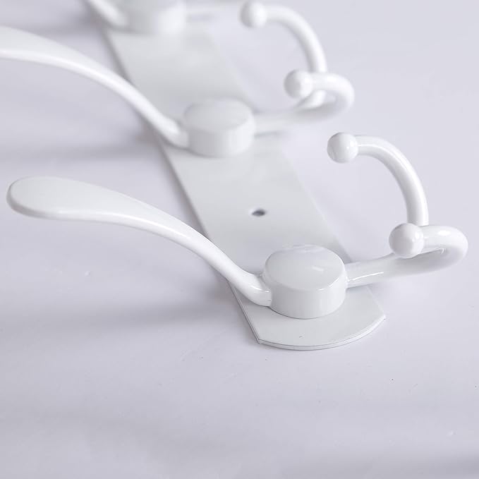 WEBI Coat Rack Wall Mount,Coat Hooks Wall Mounted,Coat Hanger Wall,Hook Rack Rail,Wall Coat Rack with Hooks for Hanging Jacket,Clothes,White