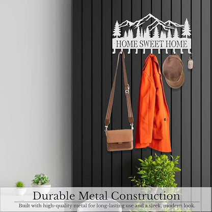 Personalized Metal Key Rack Hooks, Key Holder Wall Mounted Key Hooks, Mountain, Grove Theme Wall Decoration Hooks, Key Hanger Organizer for Living Room, Entryway, Bathroom, Office Decor