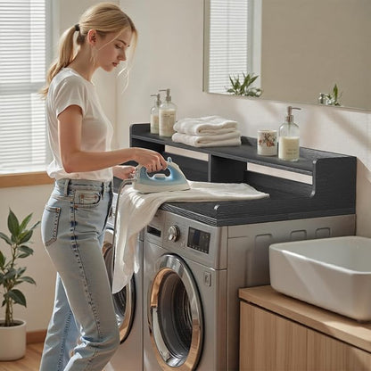VOPEAK Washer and Dryer Countertop with Shelf, 2-Tier Washer Dryer Topper, 54" x 27.5" Spacious Laundry Countertop, Washing Machine Topper for Laundry Room Organization and Folding Clothes, Black