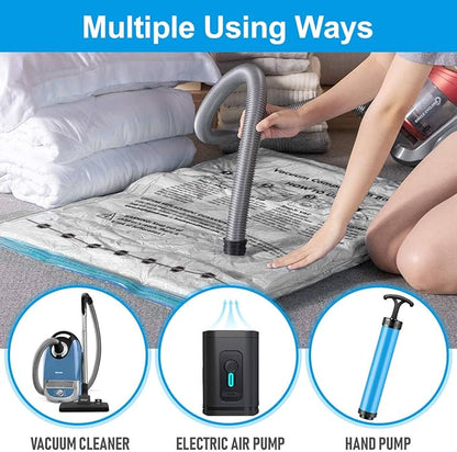 BoxLegend Vacuum Storage Bags with Hand Pump 6 Medium 19.68’’x27.56’’ Thickened Vacuum Seal Bags for Clothing Bed Sheets Pillowcases Compression Space Saving for Luggage, Backpack, Suitcase