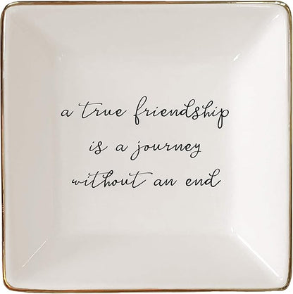 Simply Charmed Best Friend Gift for Women - Valentine's or Galentine's Day Gift - Birthday Gift for Friend - Ceramic Ring Dish for Her Jewelry