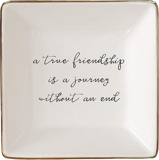 Simply Charmed Best Friend Gift for Women - Valentine's or Galentine's Day Gift - Birthday Gift for Friend - Ceramic Ring Dish for Her Jewelry