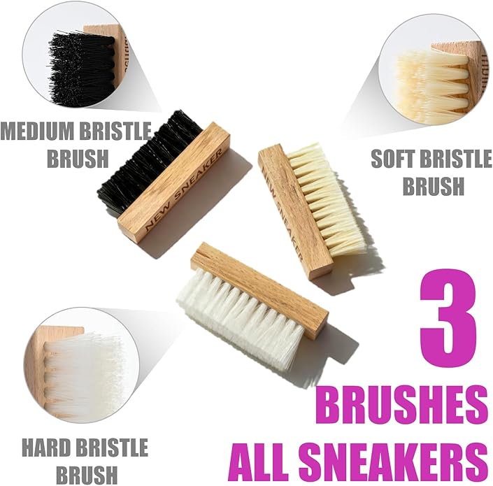 Shoe Cleaning Kit - 10.5 Oz Large Capacity White Shoe Cleaner with 3 Brushes & a Towel, Safe for Sneakers, Suede, Leather, Tennis Shoes & Mesh