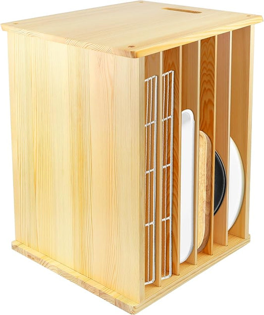 Wooden Tray Dividers for Kitchen Cabinet, 7 Tier Large Size Tray Dividers, 19.69" W x15.74" H x15.19" D, for Cookie Sheets, Baking trays, Cutting Board, Pans, for Organizing Cabinets, 5 Years Warranty