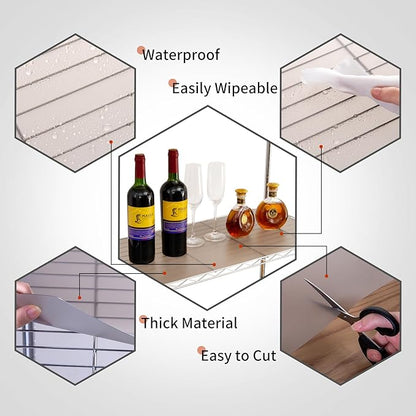Poofzy Wire Shelf Liner 18 x 24, Set of 5 Shelf Liners for Wire Shelving Plastic Non-Adhesive for Pantry, Kitchen Cabinets (Gray)