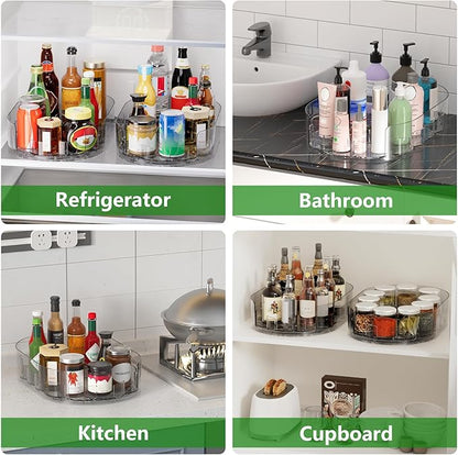 360° Rotating Lazy Susan for Refrigerator, 13.5''x8.5'' Clear Lazy Susan Turntable for Refrigerator Organizers and Storage, Kitchen, Table Top, Cabinet, Pantry, Countertop, 1 Pack