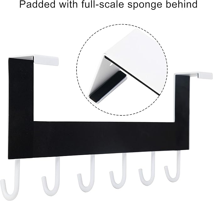 WEBI Over The Door Hooks for Hanging,Door Hanger:Over The Door Towel Rack,Over The Door Coat Rack Door Coat Hanger,6 Hooks for Hanging Clothes,Towels,Hats,Back of Bathroom,Antique Copper