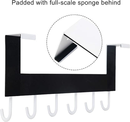 WEBI Over The Door Hooks for Hanging,Door Hanger:Over The Door Towel Rack,Over The Door Coat Rack Door Coat Hanger,6 Hooks for Hanging Clothes,Towels,Hats,Back of Bathroom,Antique Copper