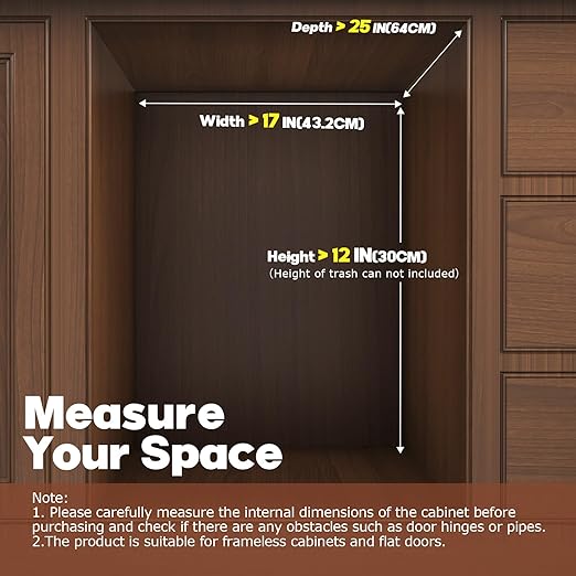 2-40 Qt Pull Out Trash Can Under Cabinet With Soft-Close Slides,Door Mounting Under Sink Garbage Can Slide Out Kit For Kitchen, Garbage Can Not Included, Requires Minimum Cabinets Opening 17"W X 25"D
