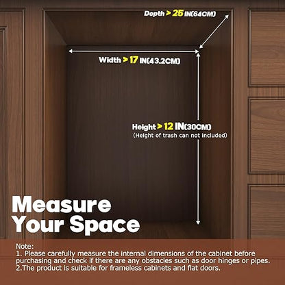 2-40 Qt Pull Out Trash Can Under Cabinet With Soft-Close Slides,Door Mounting Under Sink Garbage Can Slide Out Kit For Kitchen, Garbage Can Not Included, Requires Minimum Cabinets Opening 17"W X 25"D