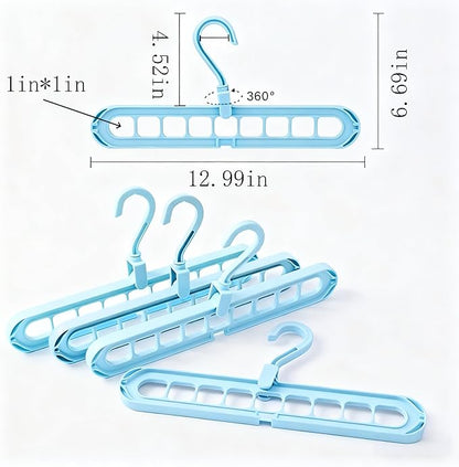 YZÉ BY YIZHE 【9-Space Saving Hangers】, 【Heavy Duty PP Plastic】 【Cascading Hanger Organizer 】 with Anti-Skid Foldable Design for Closet (Blue, 10)