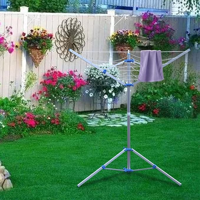 Clothes Line Outdoors Clothes Drying Rack Umbrella Drying Racks Folding Clotheslines for Outside Adjustable Clotheslines Rack for Indoor Balcony Laundry Room