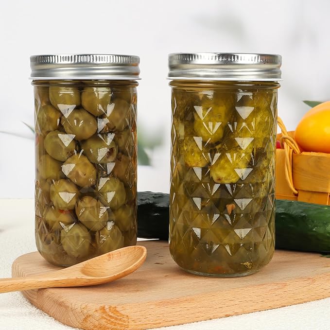 Eathtek 12 oz Mason Jars 20 Pack, 360ml Mini Canning Jars with Regular Lids for Jelly Herbs Spice Honey Storage, Small Glass Jars Candle jars, Extra Lids Tags Label Included