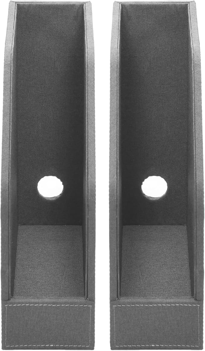 MobileVision Executive Grey Cloth Fabric Vertical File Holders - 2 Piece Combo
