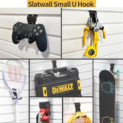 Slatwall Hooks, Garage Slatwall Accessories, Multi Size Slat Wall Accessory, 14 Pack Utility Hooks for Slatwall
