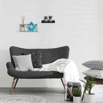Blue Donuts Small Wire Baskets for Storage Wall Mount - Stackable for Organizing, Rectangular Hanging for Living Room, Kitchen, Pantry, Fruit Basket, Black