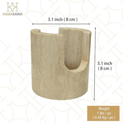 HAMAKAWA Natural Marble Travertine Sponge Rack, Beige Sink Storage Rack Suitable for Kitchen Countertops, Drying Rack, Sink Organizer