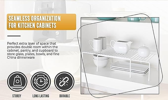YBM Home 2553v Shelf Organizer and Storage Rack, 11"L x 5"W x 5"H, Silver