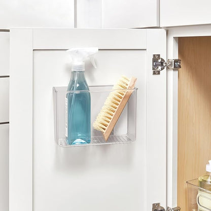 iDesign Adhesive Organizer Bin - Damage-Free Hanging for Kitchen, Bathroom, or Office - Set of 4 - Clear