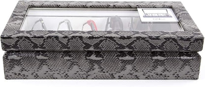 OYOBox Maxi Luxury Eyewear Organizer, Wood Box for Glasses + Sunglasses, Exotic Print Collection