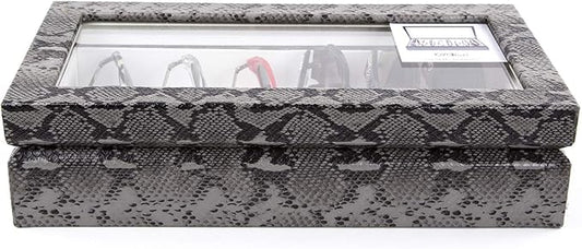 OYOBox Maxi Luxury Eyewear Organizer, Wood Box for Glasses + Sunglasses, Exotic Print Collection