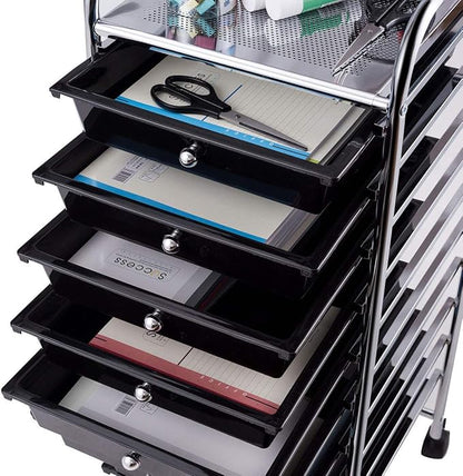 Giantex 10 Drawer Rolling Storage Cart Scrapbook Paper Office School Organizer (Black)