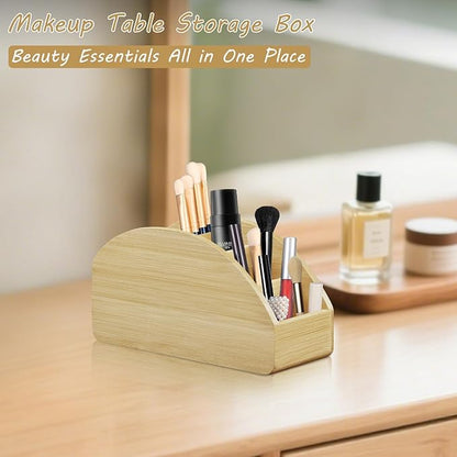 BIBELUN TV Remote Control Holder with 5 Compartments, Bedside Table Remote Caddy, Desktop Storage Box Organizer/Tray to Store Pen, Controllers, Media Player, Cosmetics, Office Supplies, Home Décor