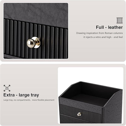 LADSTAG Cosmetic Organizer,Luxury Make up Organizer with 3 shelf Drawers,Black Large Capacity Makeup Organizers for Skincare,Brushes, Dresser,Bedroom,Bathroom,Gifts for Her,Birthday Gifts for Mom