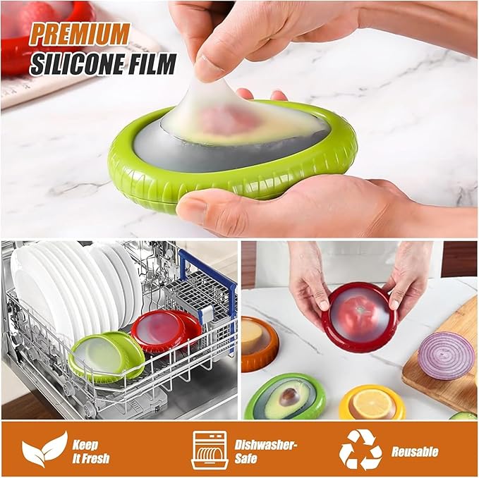 LYLHZRMDGC Set of 8 Avocado Saver and Onion Storage Set, Fresh Pod, Reusable Silicone Storage Pods for Avocado, Onions, Tomatoes, Garlic – Anti-Oxidation for Fridge, Send Goods from Local Warehouse