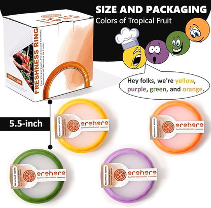 Erehere 4-Piece Airtight Food Storage Containers Set – Avocado Saver, Onion Keeper, Silicone Kitchen Organizers for Fridge, Reusable & Leak-Proof to Lock in Freshness