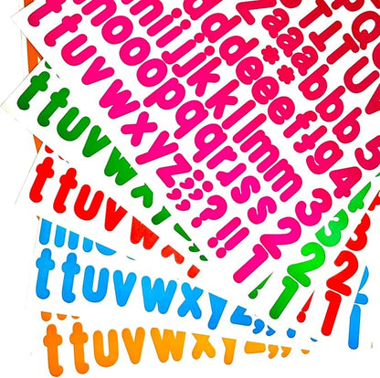 Alphabet Stickers Color Letter 1 Inch Mailbox Numbers Labels Vinyl Self-Adhesive Labels Matte Letter Sticker Waterproof Decorative DIY Stickers