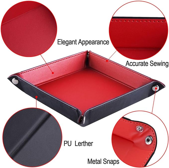 siduater Valet Tray Desktop Storage Organizer, Vegan Leather Catchall Tray Bedside Vanity Tray Nightstand Caddy Holder for Remote Controller, Watch, Keys, Phone, Wallet, Sunglasses, Jewelry, Khaki