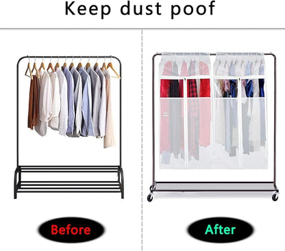 Zilink Hanging Garment Bags for Storage 54 inch 2Pack Large Garment Rack Cover Suit Bags Organizer Hanging Clothes Cover for Suit Coats Jackets Dress Closet Storage