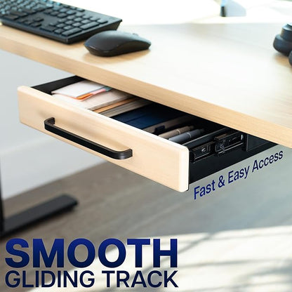 VIVO Under Desk Mounted Sliding Pull-out Drawer for Office Desk, Pull Handle, Storage Organizer for Sit Stand Workstation