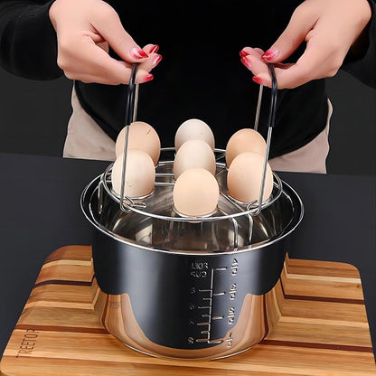 GREATLINK 2-Tier Stainless Steel Egg Holder with Silicone Handles, 14 Egg Capacity Stackable Rack for Refrigerator - Easy Grab Space Saving Organizer