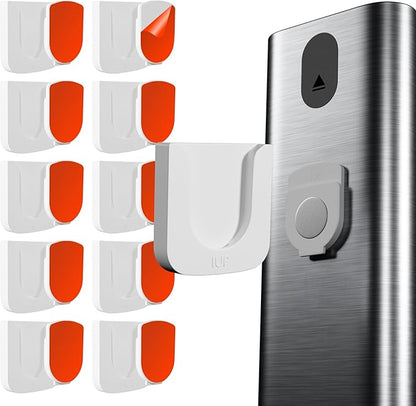 Magnetic Remote Control Holder - 10 Pcs White Set for TV, Fan, and Air Conditioner Remotes - Wall Mount with Self-Adhesive Back for Easy Installation and with our Powerful and Sleek Magnetic Holders