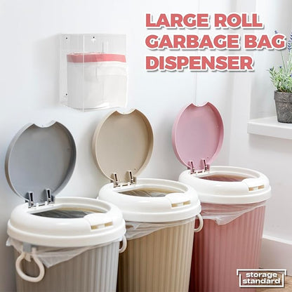Storage Standard Trash Bag Holder Dispenser 10.5'' x 7'' x 7''- Acrylic Bags Dispensing Roll Organizer Holder, Garbage Liner Holder for Cabinet, Garbage & Under Sink - Open Side Design