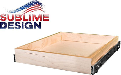 Sublime Design - Standard Size - Pull Out Kitchen Drawers | Slide Out Shelves for Kitchen Cabinets | Pull Out Home Organizer (Bottom Mounting, 14 Inch W/Drawer Slides (13” Drawer Box))