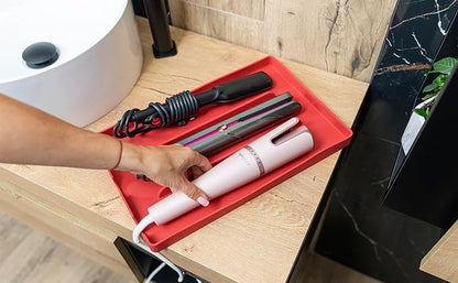 PROBLEM FIXED Hot Tools Organizer | Heat-Resistant Mat for Styling Tools up to 428°F | Drawer Organizer | 14.75" x 9.5" x 1"