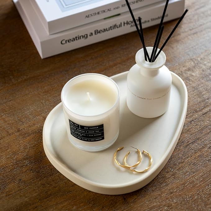 MONEST Avocado Jewelry Tray (Off-White), Ring & Trinket Tray, Nightstand Tray
