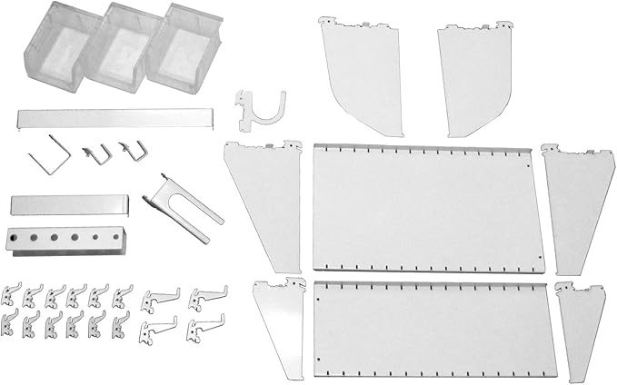 Wall Control Slotted Tool Board Workstation Accessory Kit Pegboard and Slotted Tool Board – White