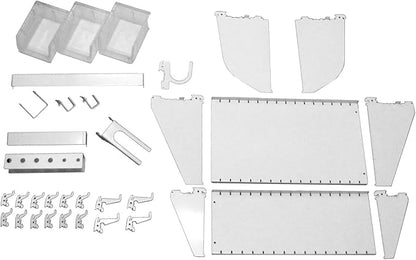 Wall Control Slotted Tool Board Workstation Accessory Kit Pegboard and Slotted Tool Board – White