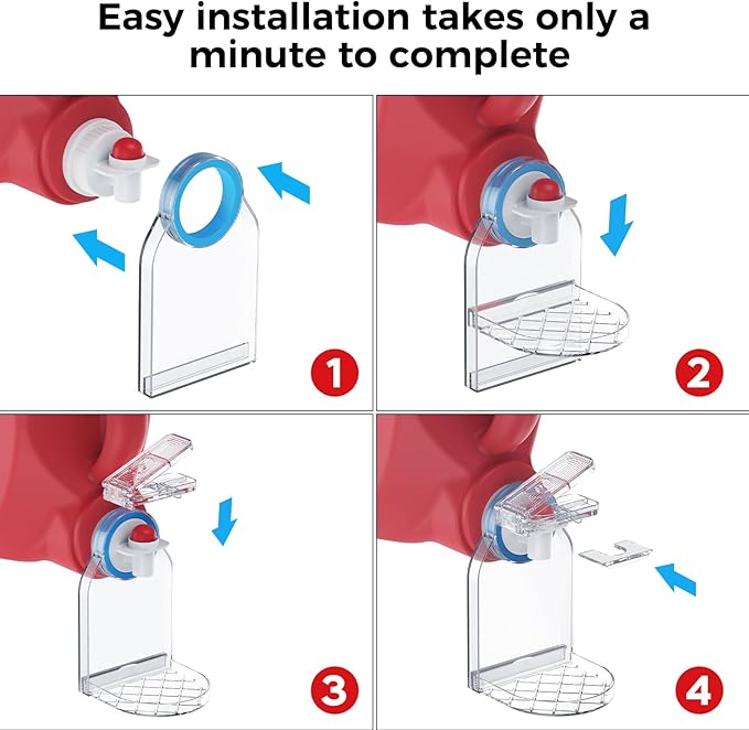 Clear Laundry Detergent Dispenser Cup Holder & Nozzle Force-Saving Switch, Drip Catcher, Soap Dispenser, laundry room organization decor (Clear 2 Pack)