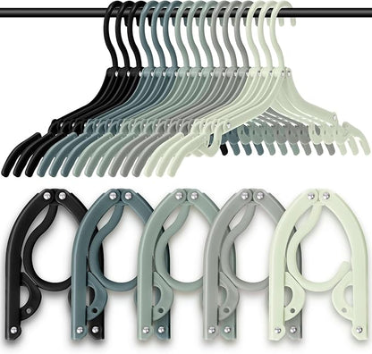 15 Pcs Travel Hangers Cruise Ship Essentials Foldable Portable Plastic Vacation Hangers Non Slip Clothes Drying Rack Travel Accessories for Dormitory School Hotel Laundry (Vintage Color)