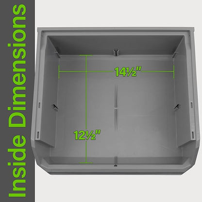Plastic Containers for Organizing and Storage Bins for Closet, Kitchen, Office, Garage or Pantry Organization, Stackable Bins, Extra Large (14.8" x 16.5" x 7"), 4-Pack, White